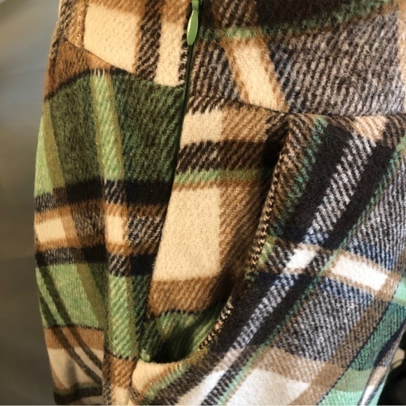 Vintage 70s style plaid lined long wool‎ blend skirt - Picture 4 of 9